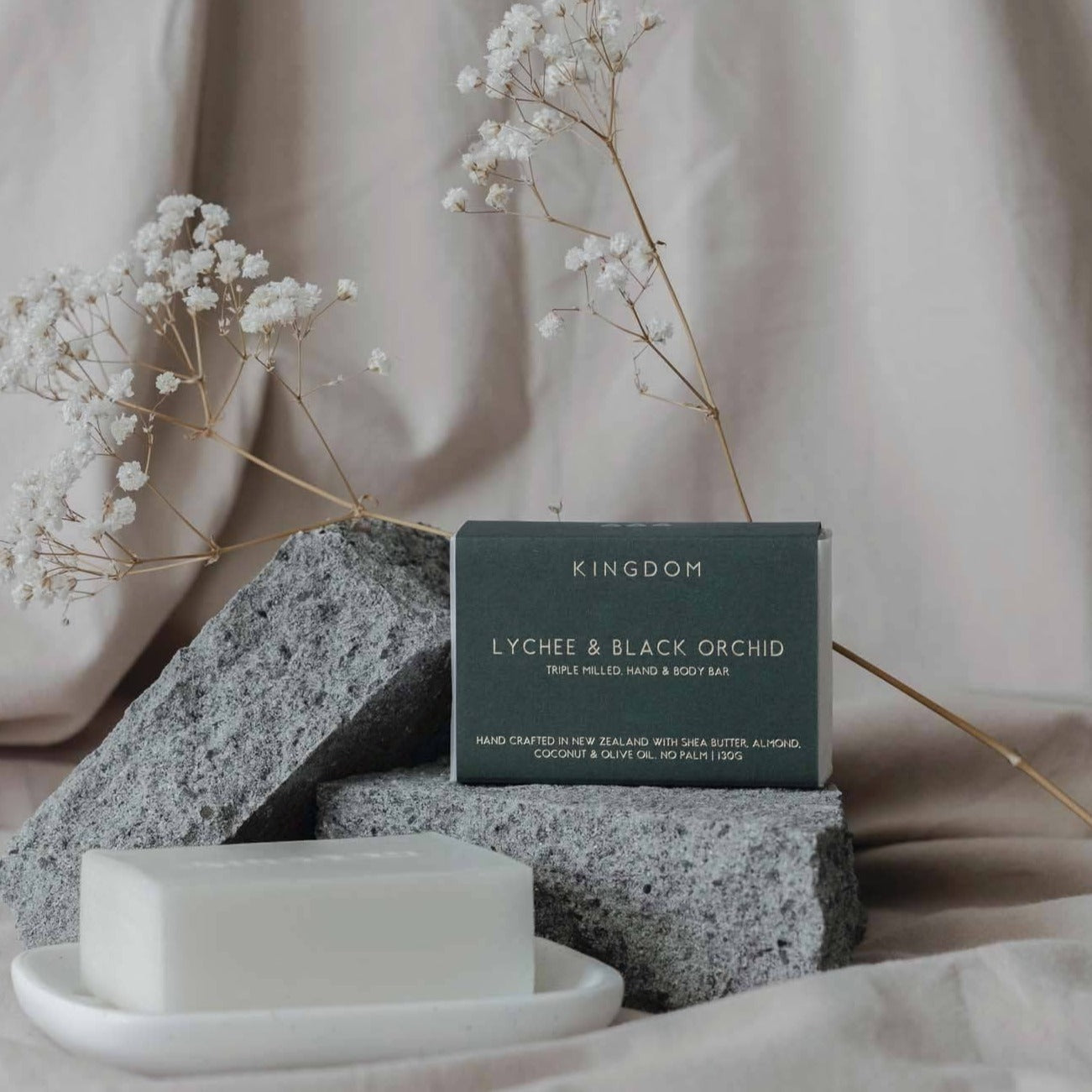 Lychee and Black Orchid Soap & Dish Set