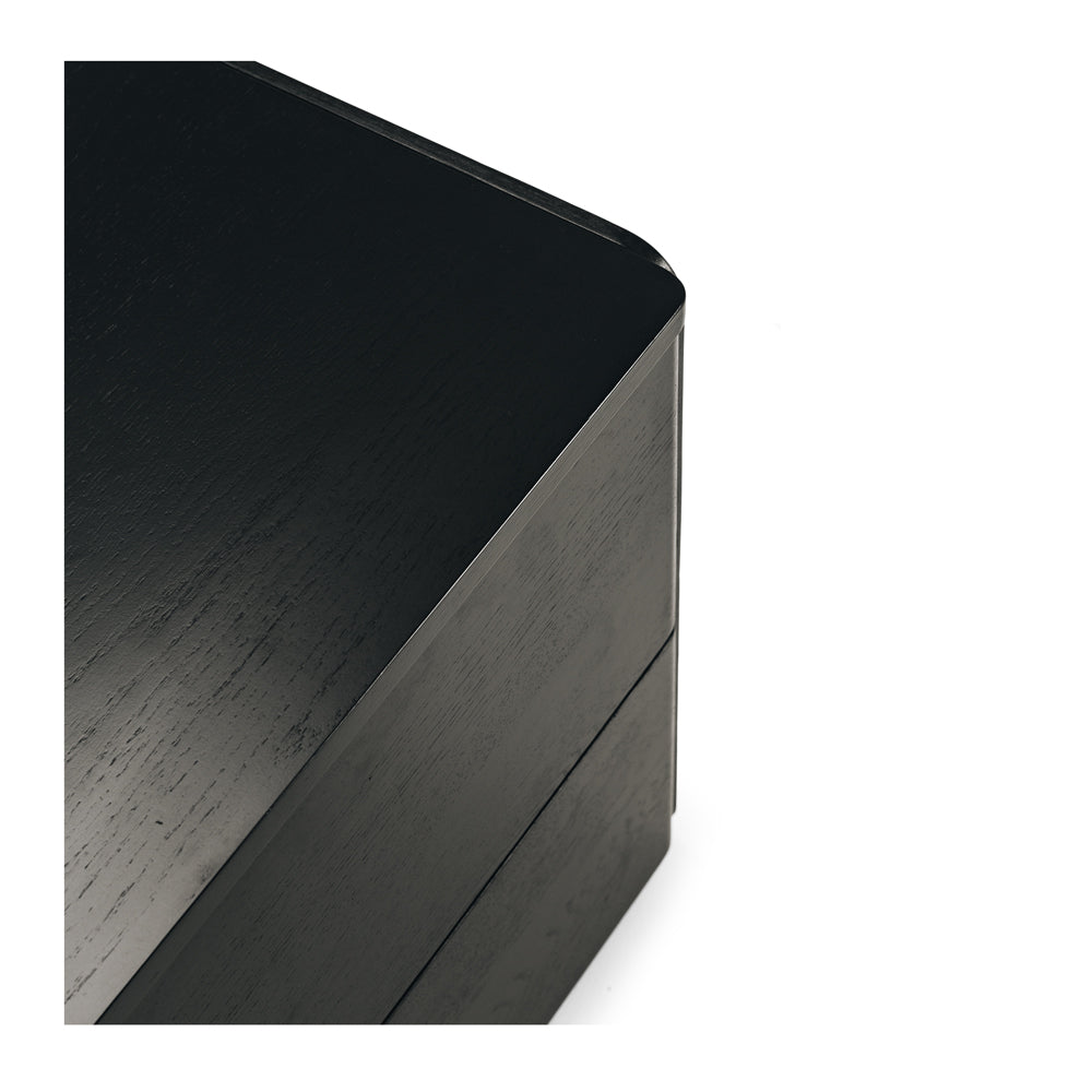 Cube Black Oak Side Table 2drw (Black Oak Top) (pre order)