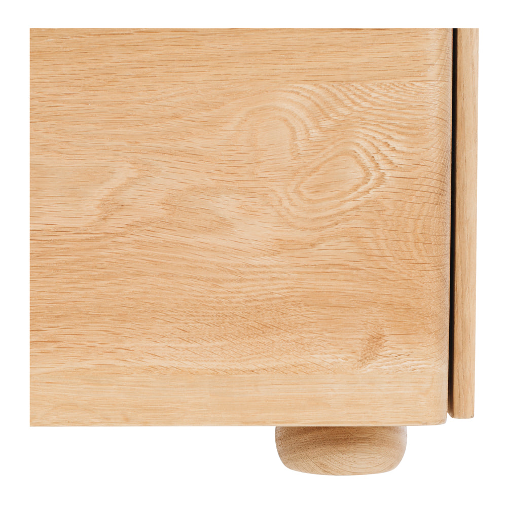 Cube Natural Oak Side Table 2drw (Oak Top) (pre order)