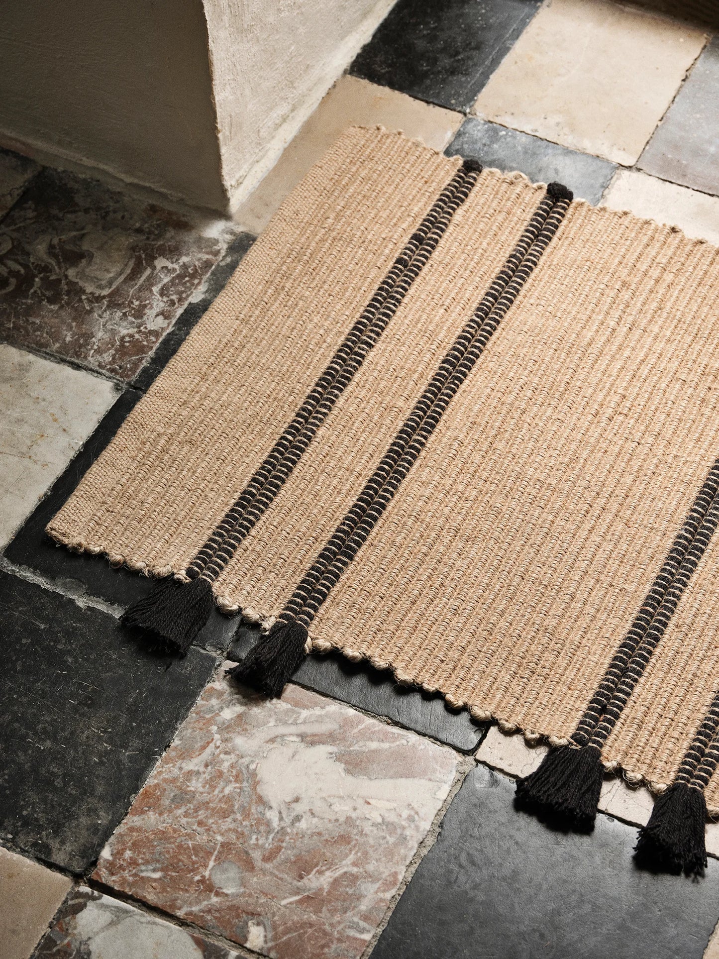 BROSTE Door Mat Ezra - Natural/Black