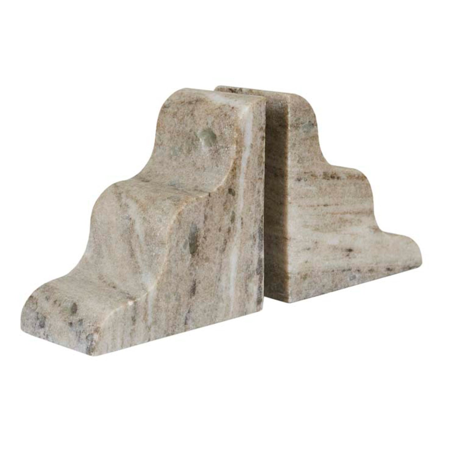 Rufus Wave Bookend-Oat Marble