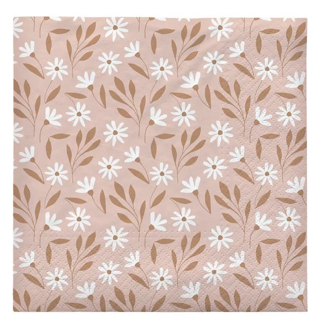 Broste Paper Napkin Meadow - Soft Pink/Cinnamon Sand