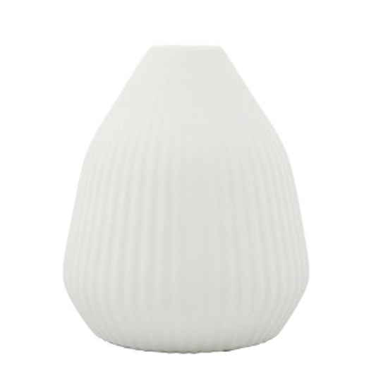 Elena Ribbed Tapered Ceramic Vase