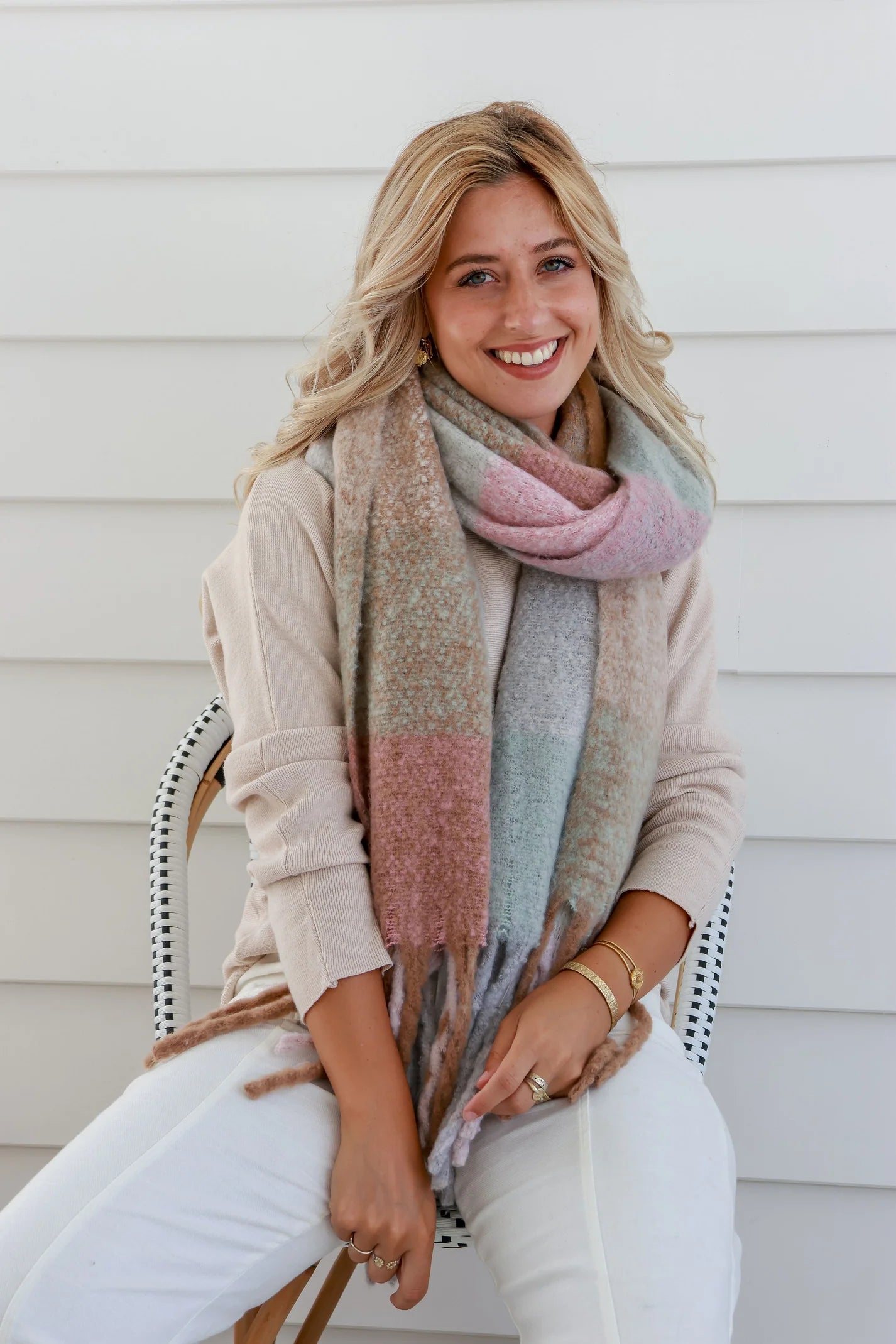 Cosy Scarf - Mint Pink