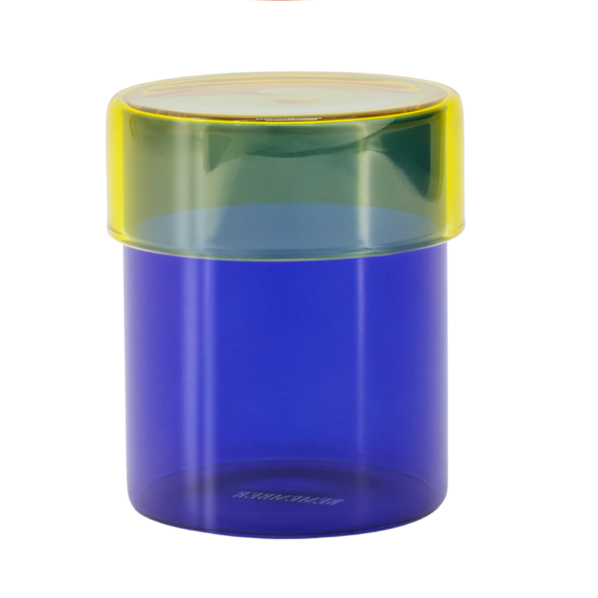 Glass jar set 'Cosima' Blue with Yellow lid