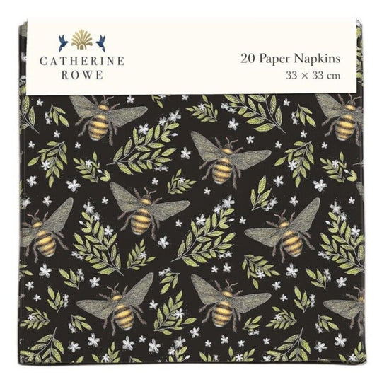 Beautiful Honey Bee Napkins - 20 Catherine Rowe Inspired Paper Napkins