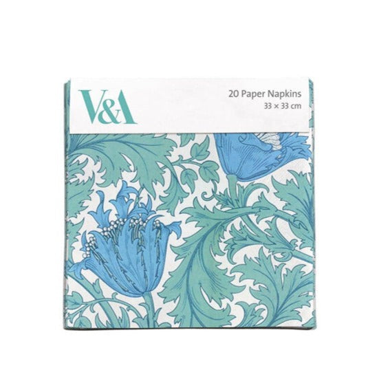 V&A Anemone Wallpaper Design Paper Napkins 20 Pack