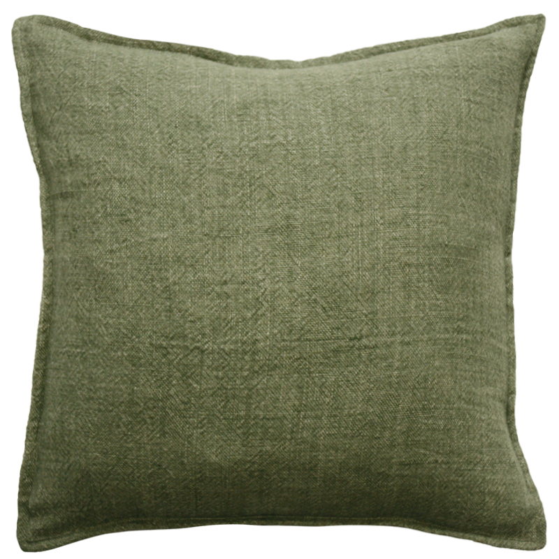 Flaxmill Olive Feather 50x50cm Cushion