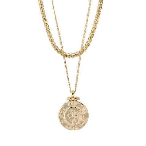 Nomad 2-in-1 coin necklace Gold-plated