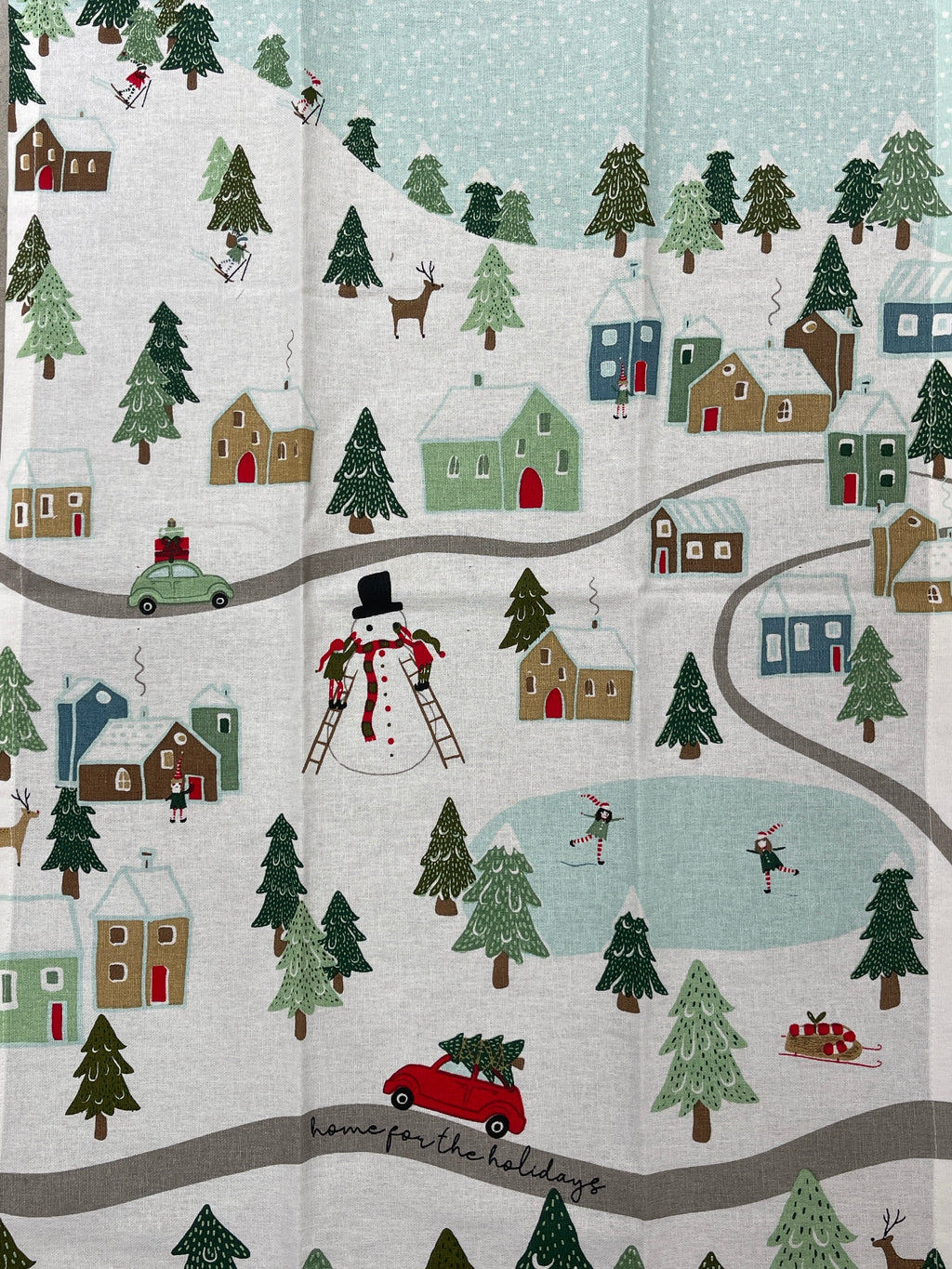 Home For the Holidays Christmas Tea Towel