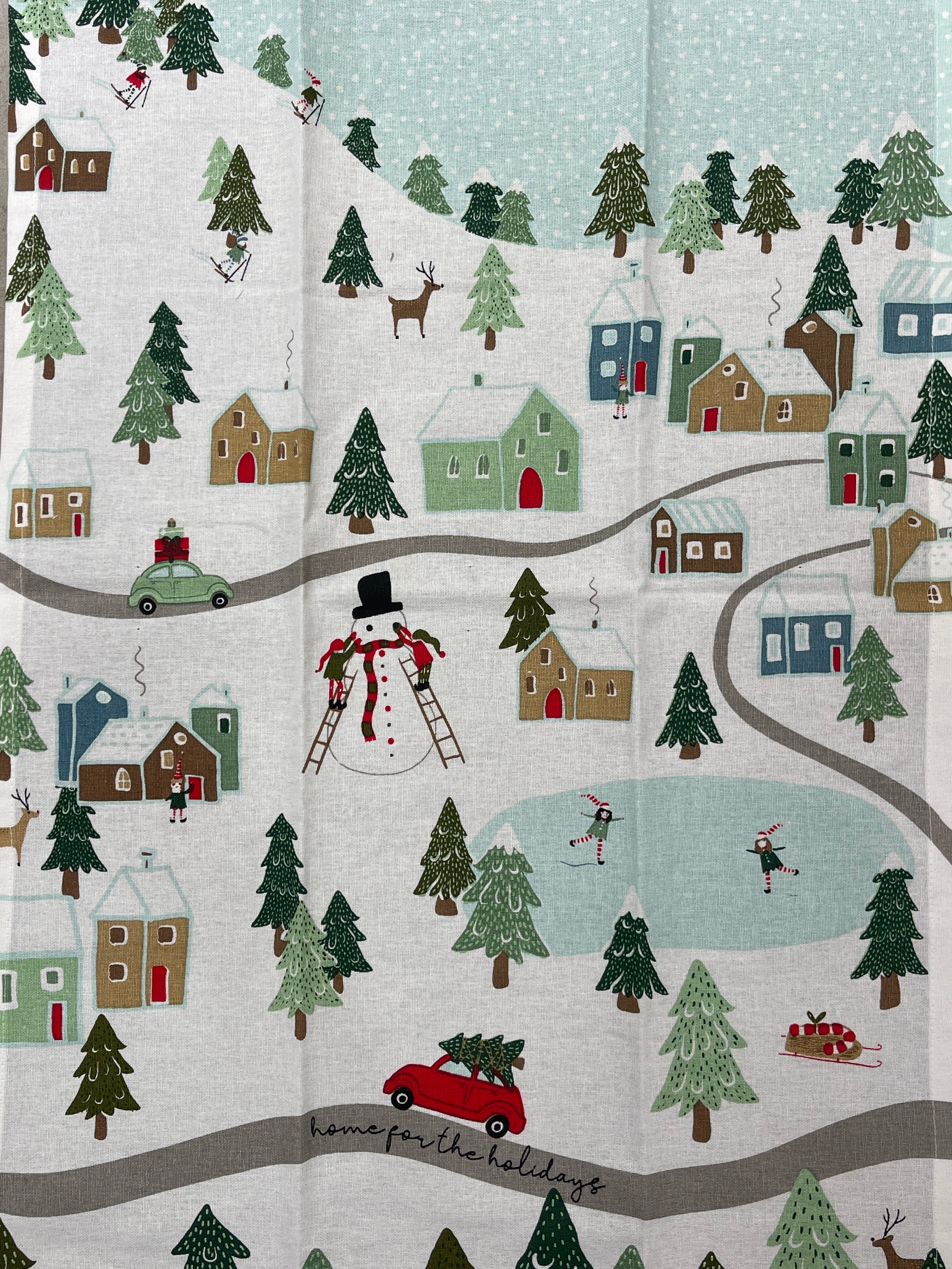 Home For the Holidays Christmas Tea Towel