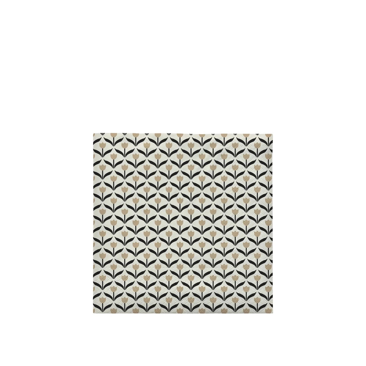 Broste Paper Napkin Tulip - Beige/Black