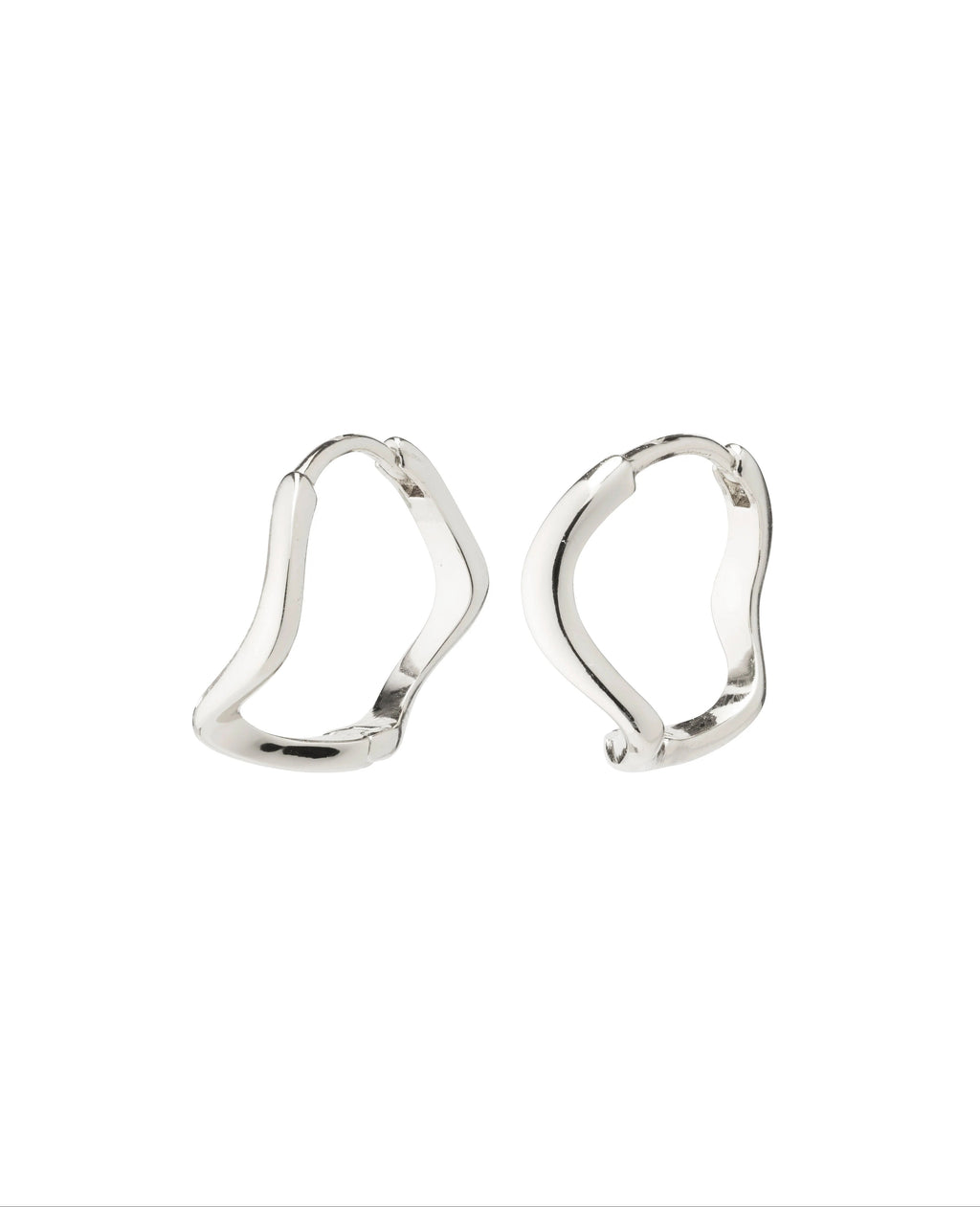 Alberte Organic Shape Hoop Earrings - Silver Plated