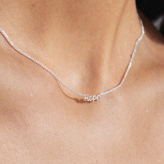 Hope Recycled Necklace - Silver Plated