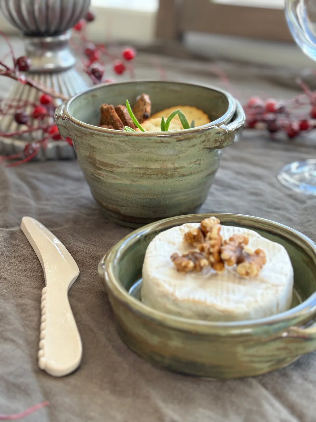 Magnolia Lane Chip & Cracker Bowl Green