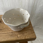 Magnolia Lane Rustic White Berry Bowl Handled