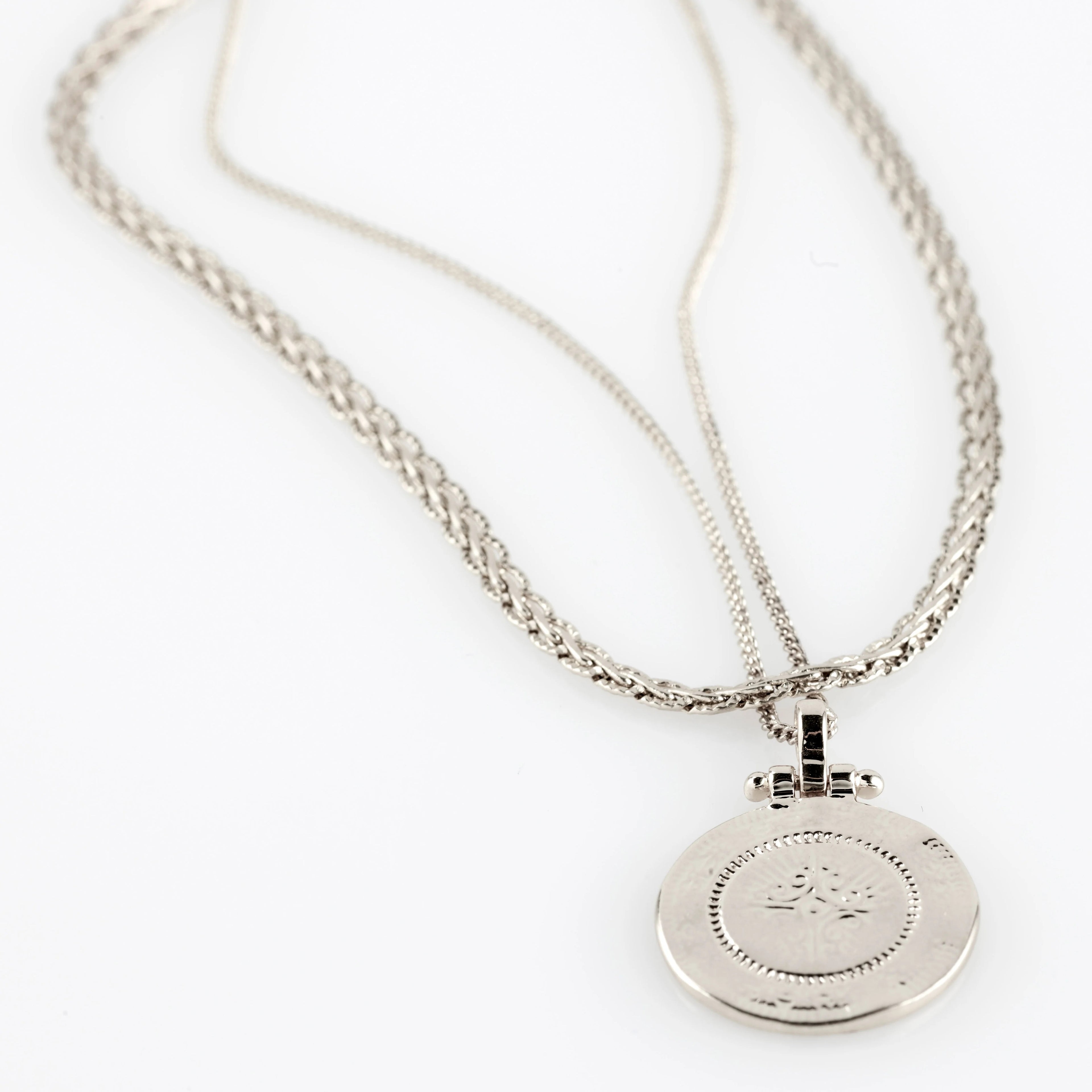 Nomad 2-in-1 coin necklace silver-plated