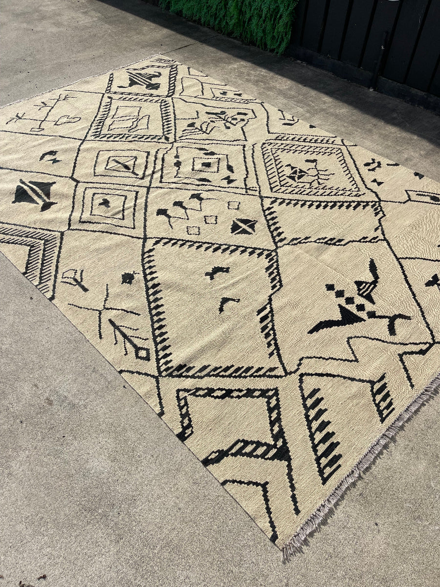 Hand Knotted Afghan neutral Killim