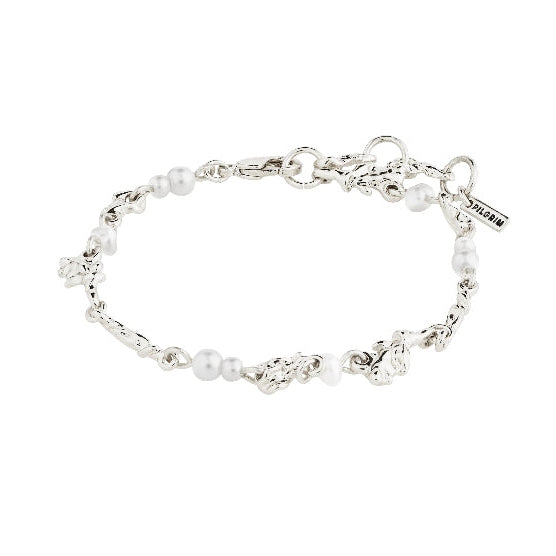 Sloan Recycled Bracelet - Silver Plated - White