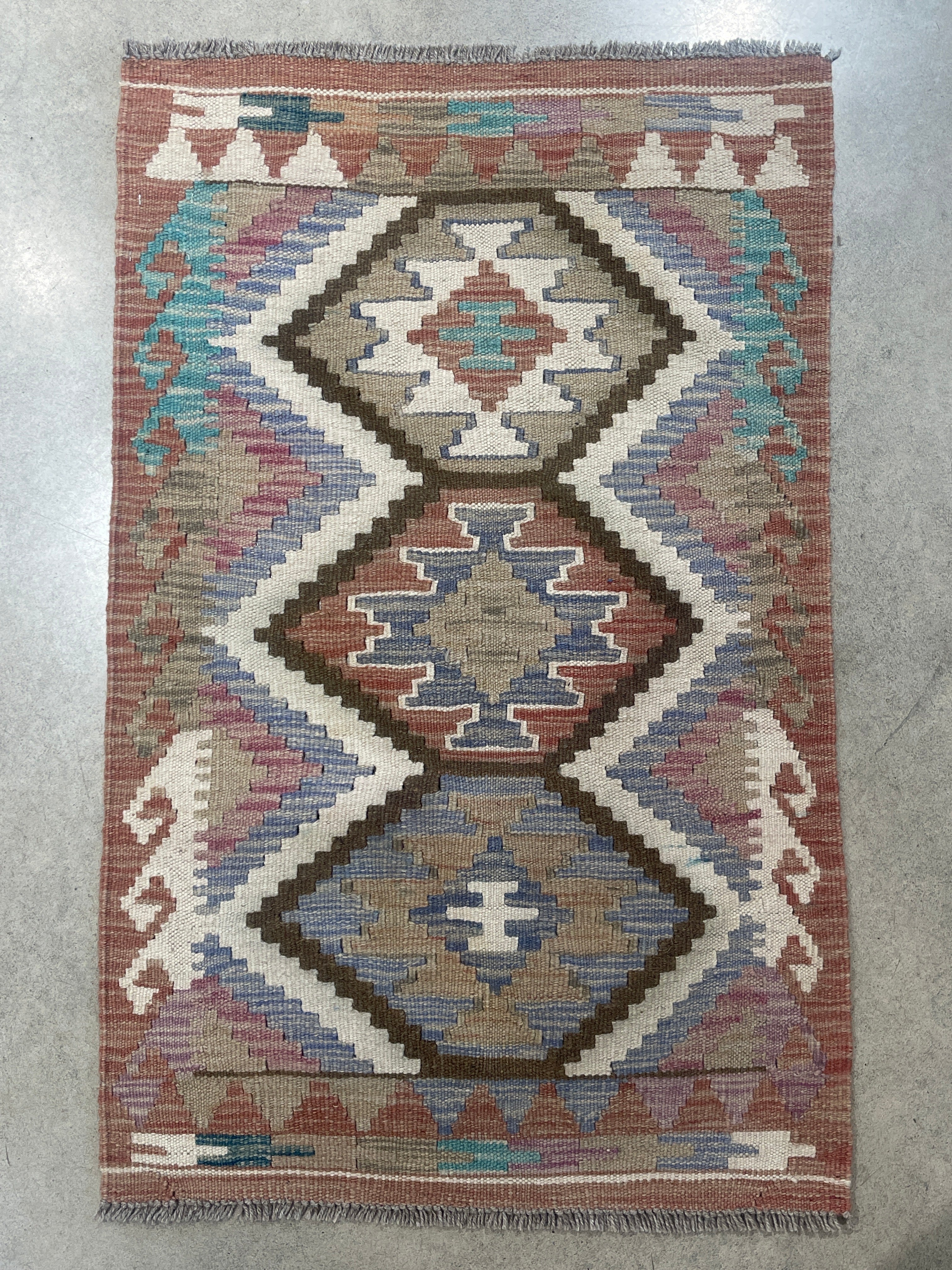 Vintage Handwoven Rug 90 x 60 cm - piece 407
