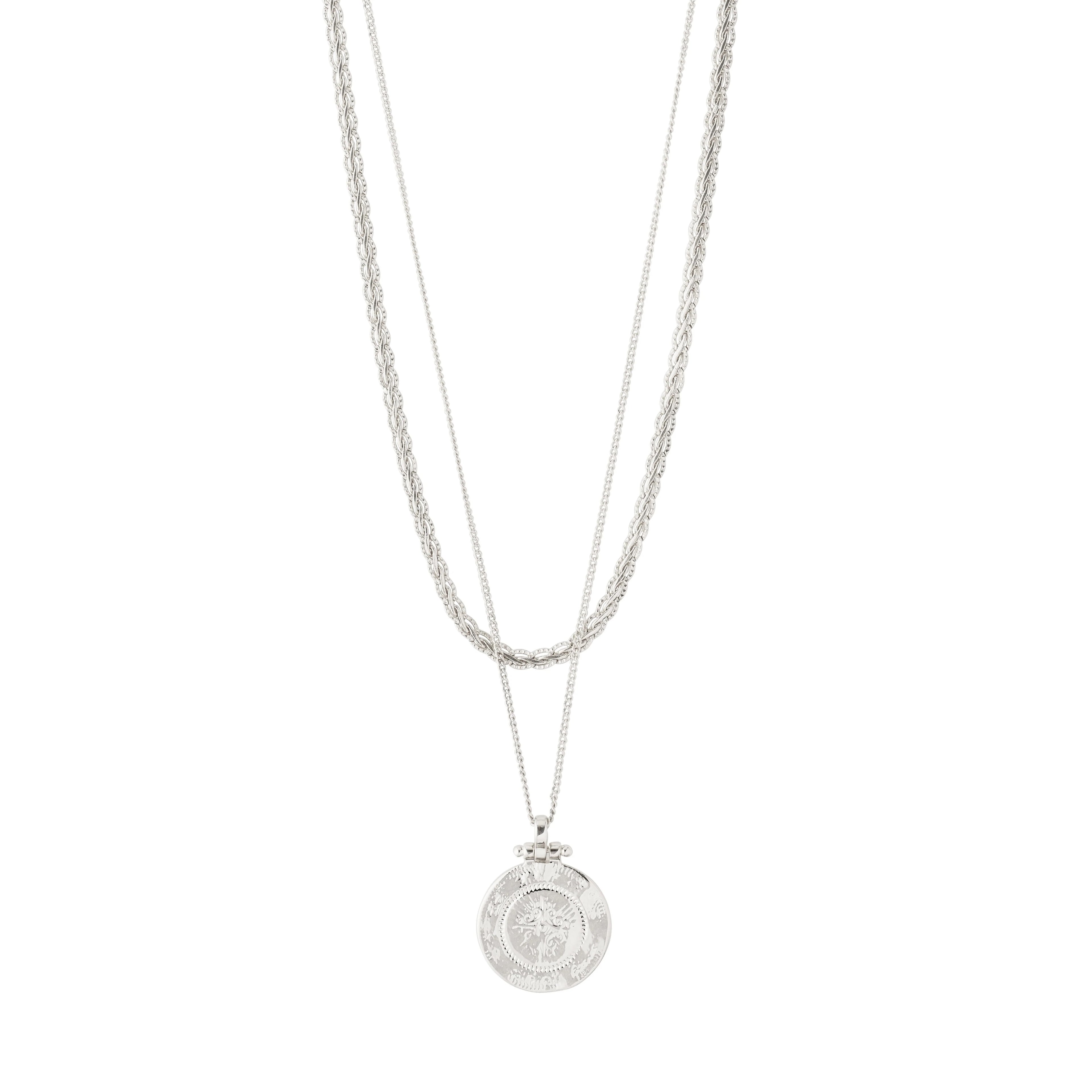 Nomad 2-in-1 coin necklace silver-plated