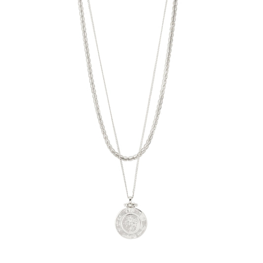 Nomad 2-in-1 coin necklace silver-plated