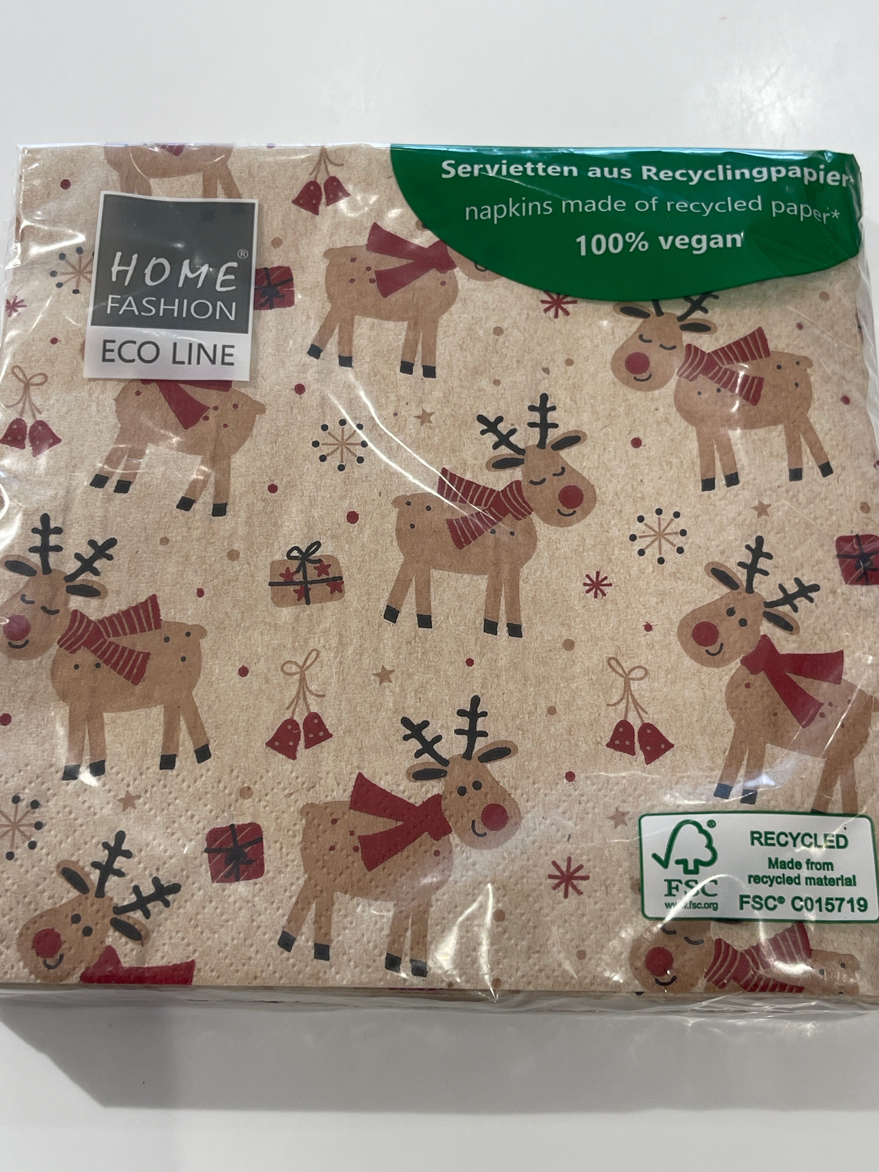 ECO Natural Napkins - Christmas Reindeer