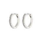 Ebna Small Crystal Hoops -Silver Plated