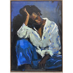 Lady in Blue Framed Art