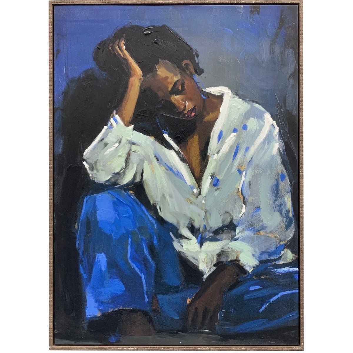 Lady in Blue Framed Art