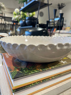 Magnolia Lane White Beaded Salad Bowl