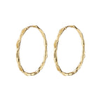 Eddy Recycled Organic Shaped Maxi Hoops  - Gold Plated