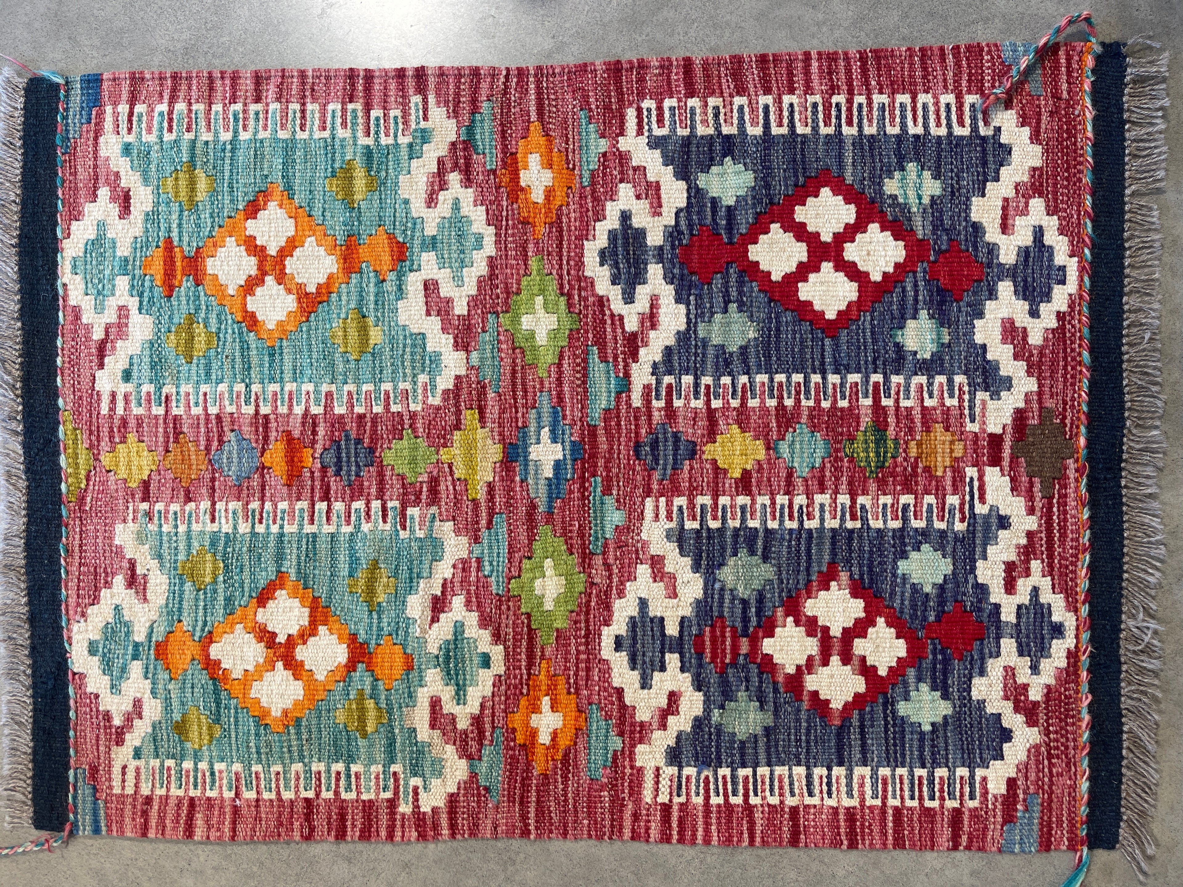 Vintage Handwoven Rug 90 x 60 cm - piece 58