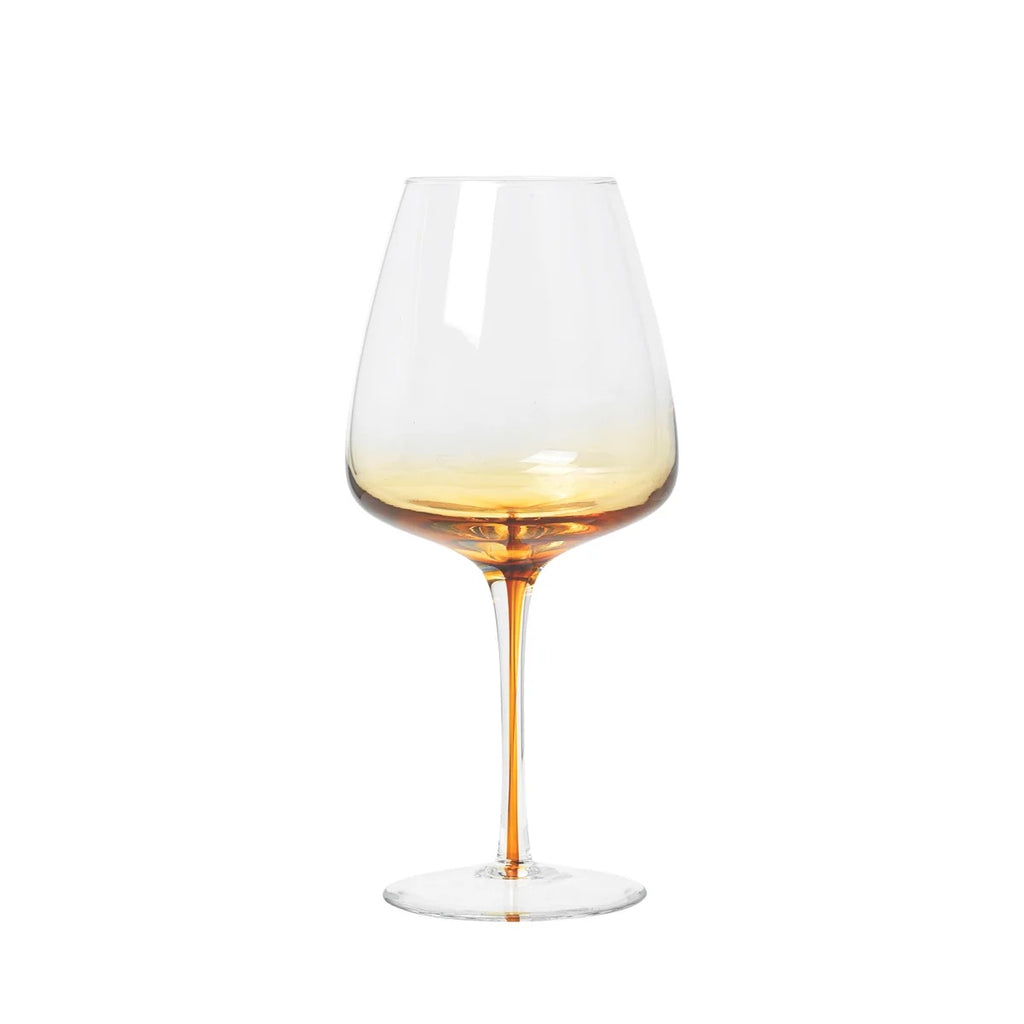 Broste Amber Red Wine Glass - Set/4