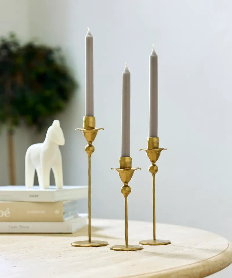 Flower Candle Stand - Gold