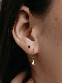 Sophie Store Mini Rock Stud Earrings - Black