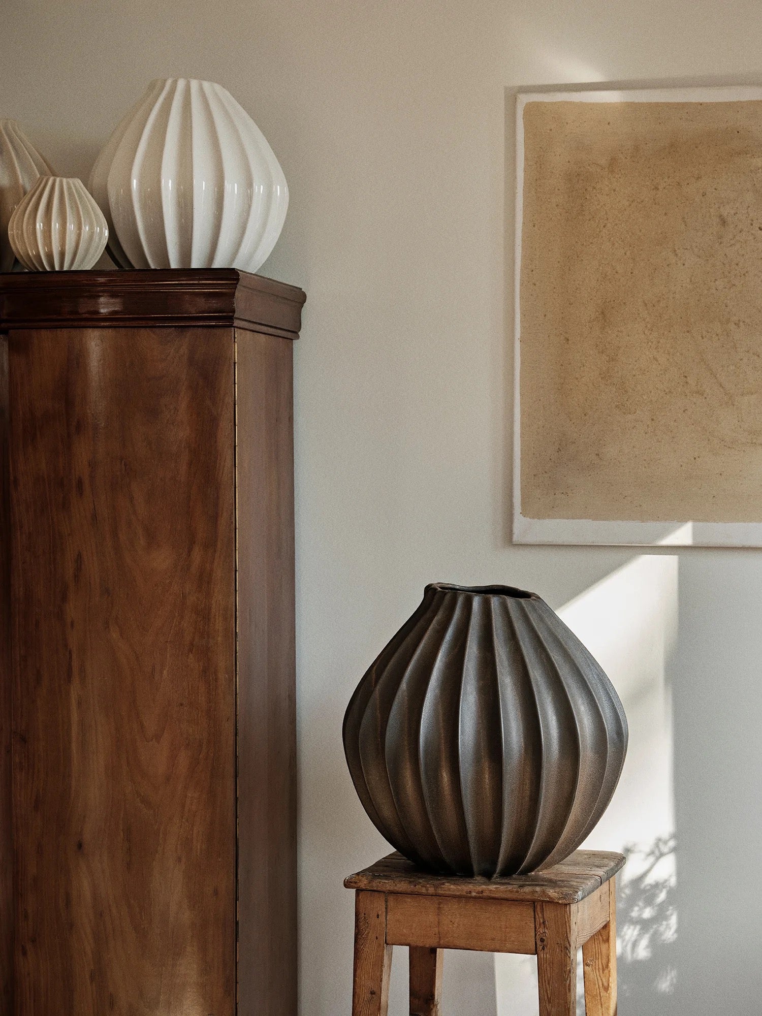 BROSTE Vase Wide X-Large Antique Brown