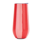 Double Walled Flute 175ml - Red Stripe
