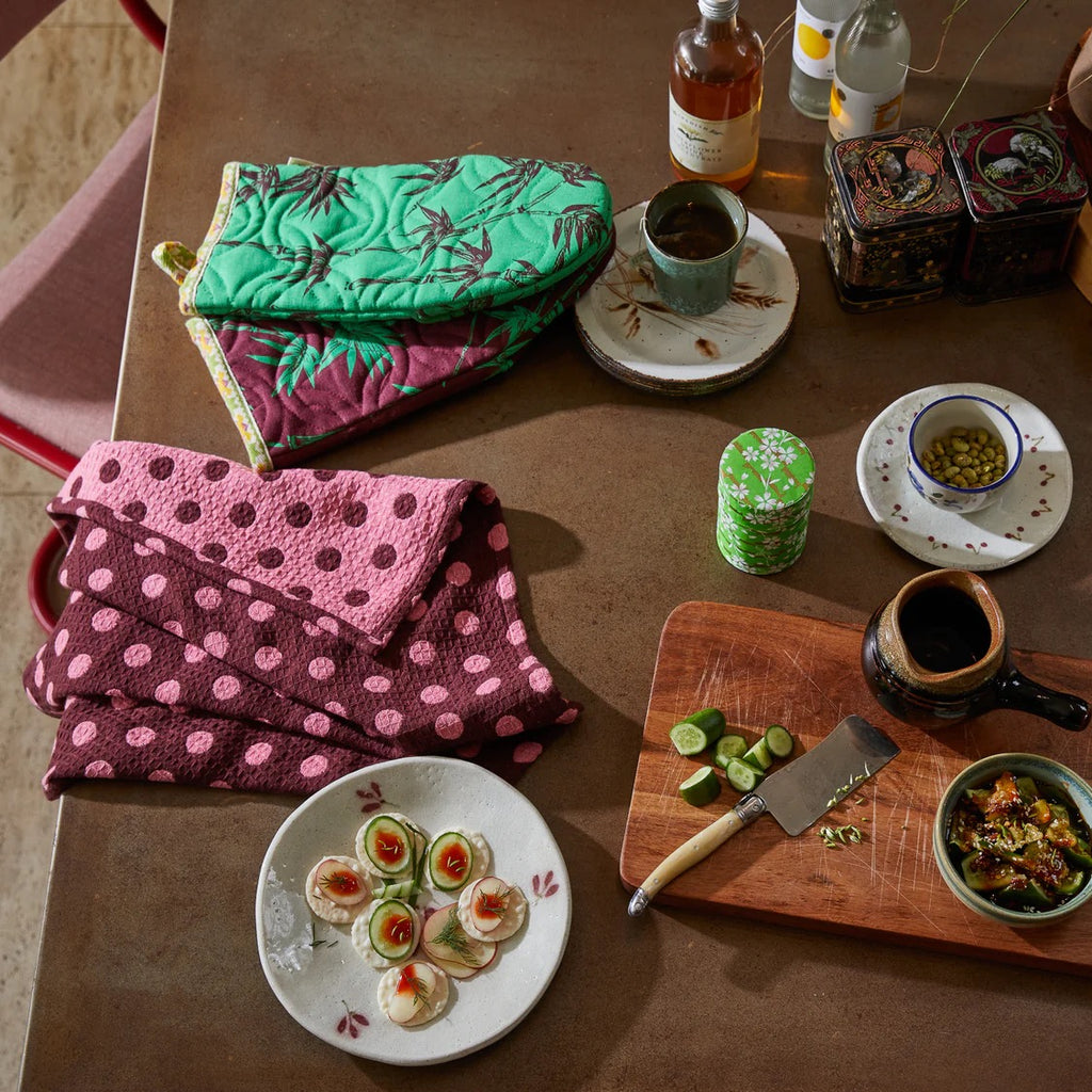 Sage and Clare Paige Tea Towel - Rosewood