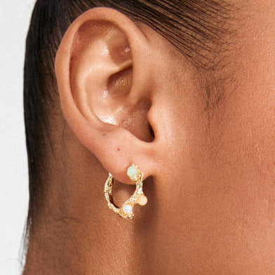 Iris Hoop Earrings - Gold Plated