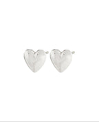 Sophia Recycled Heart Stud Earrings - Silver plated