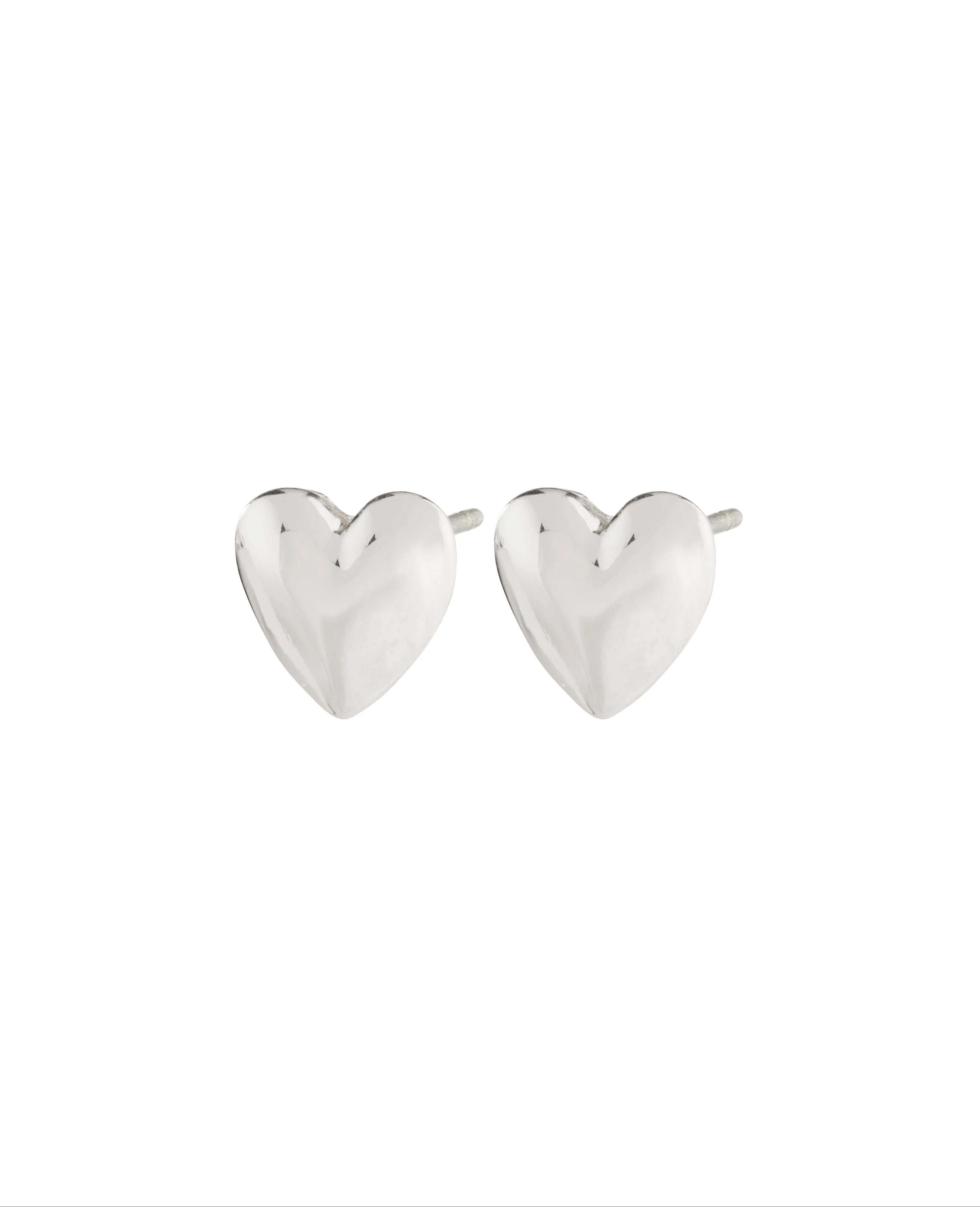 Sophia Recycled Heart Stud Earrings - Silver plated