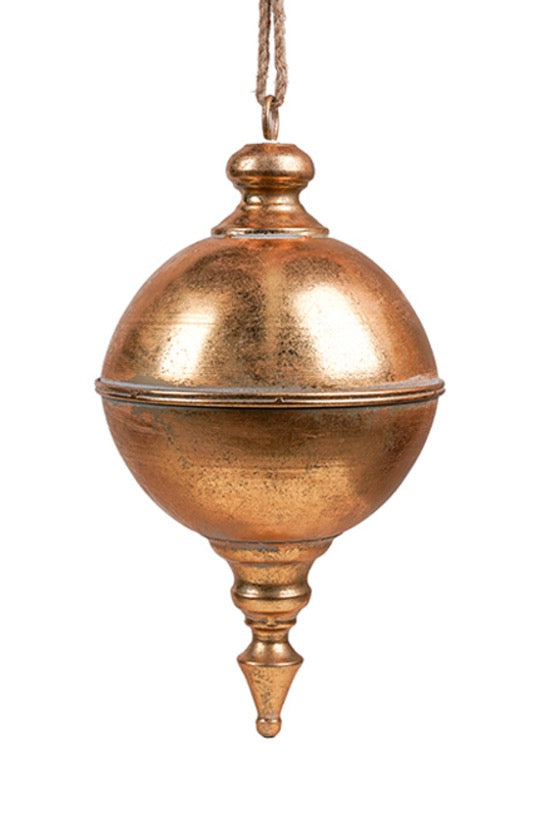 Oversized Antique Gold Metal Finial Hanging Decoration - Small