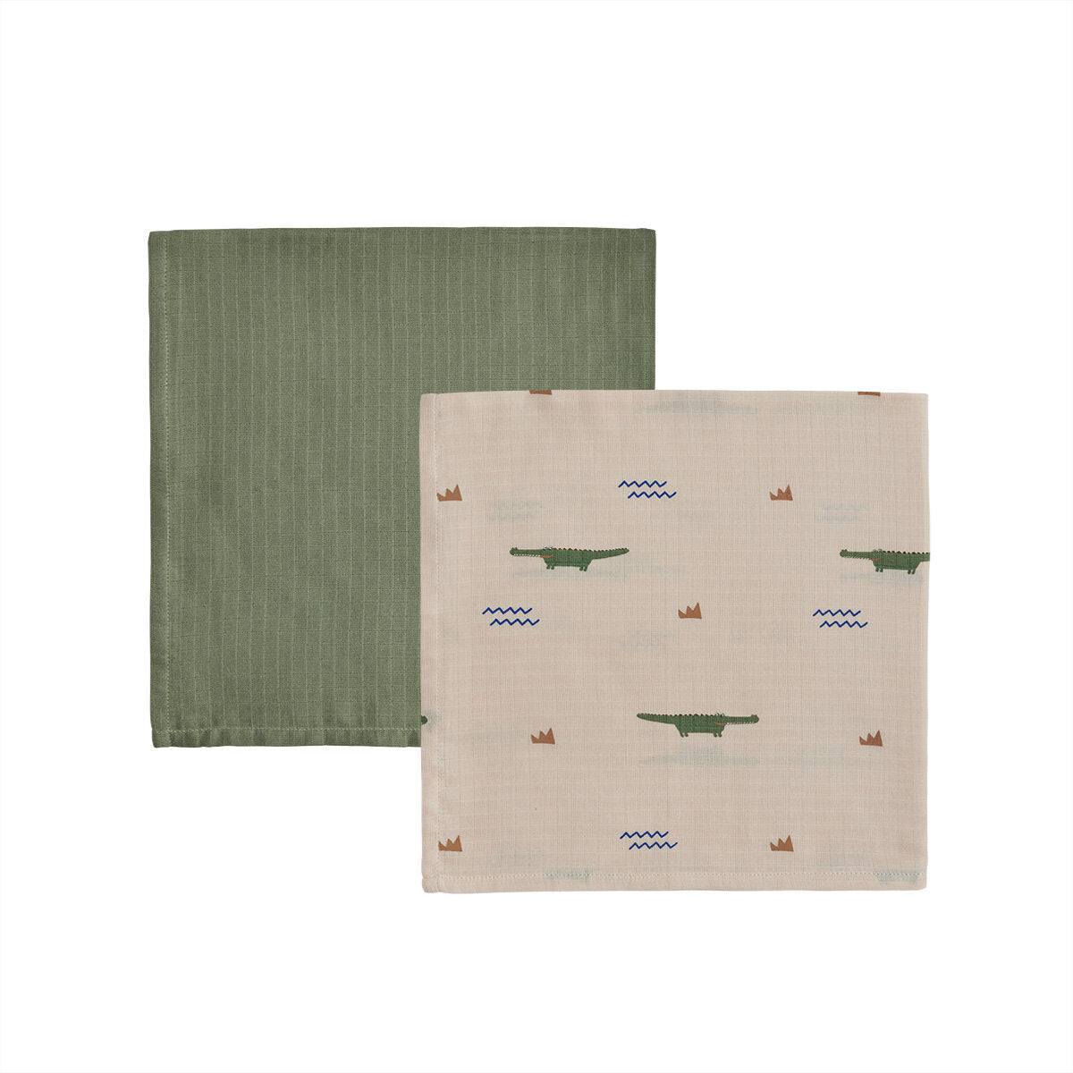 OYOY Crocodile Muslin - Beige/Olive Green