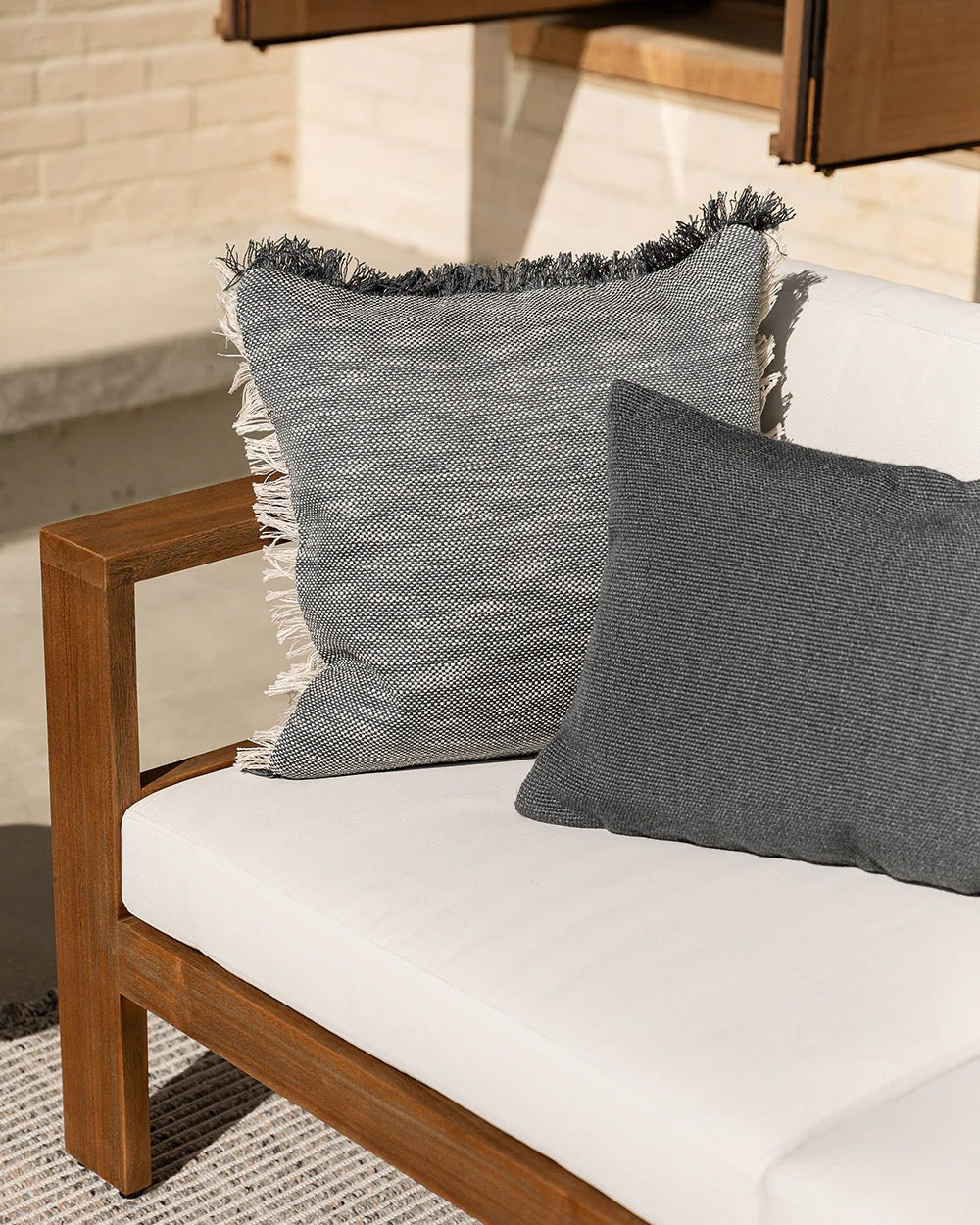 Caspian Cushion - Steel Blue