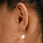 Elliana White Earrings - Gold Plated