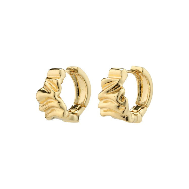 Willpower Recycled Huggie Hoop Earrings - Gold Plated