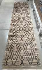 Vintage Handwoven Afghan Sahara Runner / Rug - 298cm x 77cm