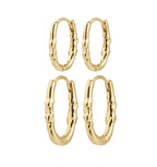 Sense Hoop Earrings 2n1 - Gold Plated