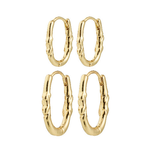 Sense Hoop Earrings 2n1 - Gold Plated